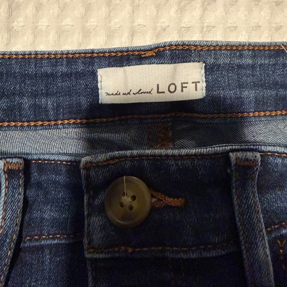 LOFT High Rise Dark Blue Jeans - Picture 3 of 9